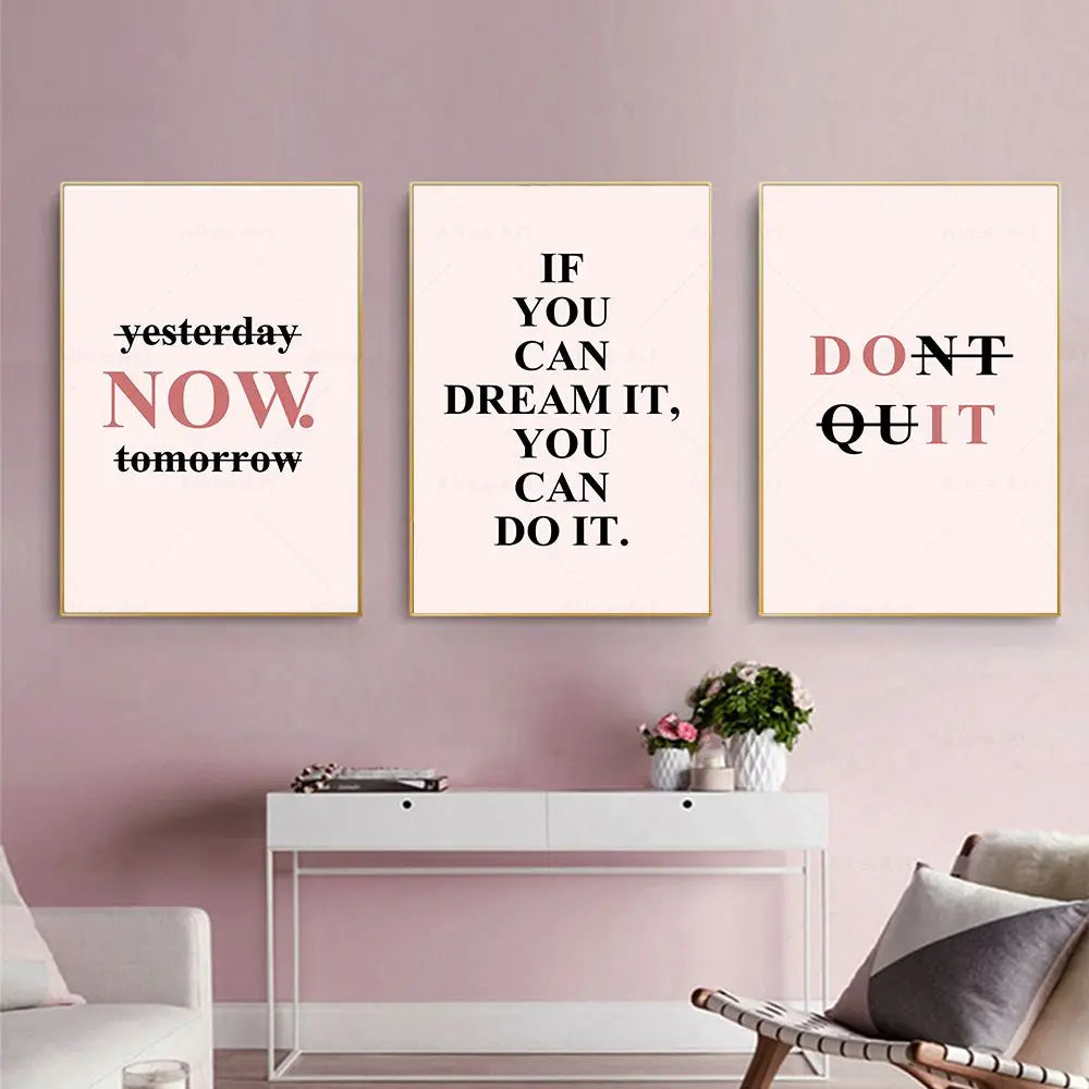 Dream It Do It Motivational Quotes Posters Wall Art Canvas Prints Daily Mantra Quotations Wall Decor For Living Room Bedroom Office Decor