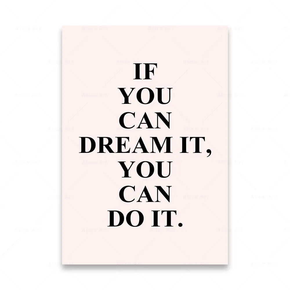 Dream It Do It Motivational Quotes Posters Wall Art Canvas Prints Daily Mantra Quotations Wall Decor For Living Room Bedroom Office Decor