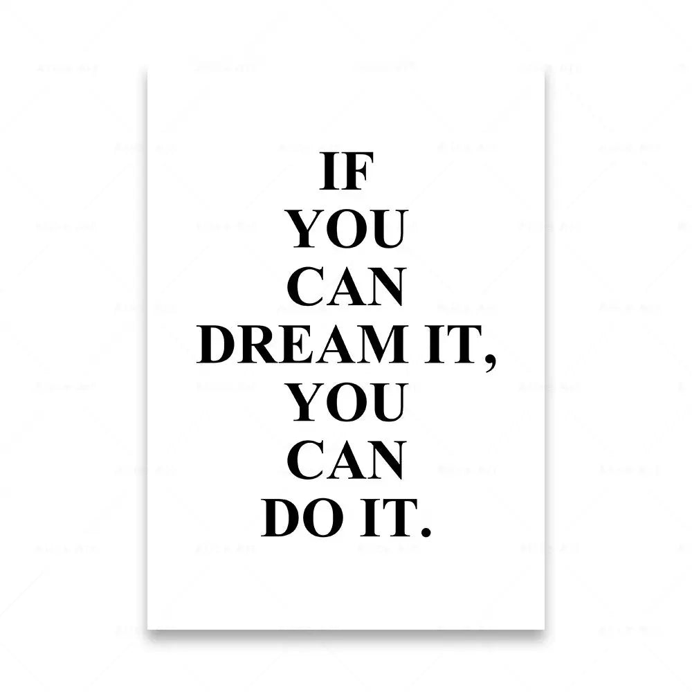 Dream It Do It Motivational Quotes Posters Wall Art Canvas Prints Daily Mantra Quotations Wall Decor For Living Room Bedroom Office Decor