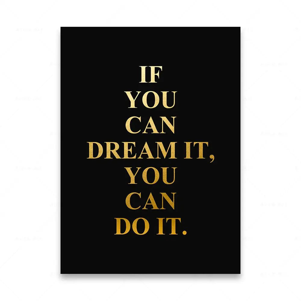Dream It Do It Motivational Quotes Posters Wall Art Canvas Prints Daily Mantra Quotations Wall Decor For Living Room Bedroom Office Decor