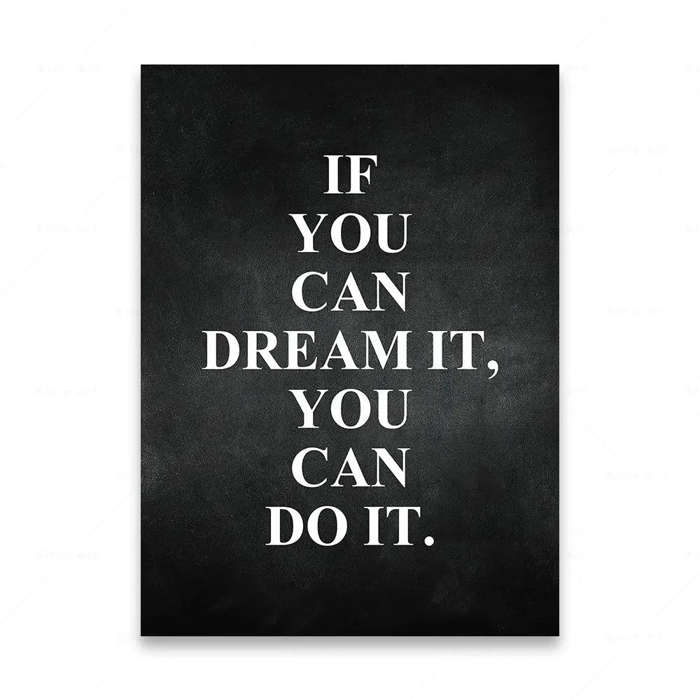 Dream It Do It Motivational Quotes Posters Wall Art Canvas Prints Daily Mantra Quotations Wall Decor For Living Room Bedroom Office Decor