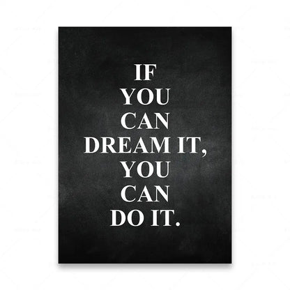 Dream It Do It Motivational Quotes Posters Wall Art Canvas Prints Daily Mantra Quotations Wall Decor For Living Room Bedroom Office Decor