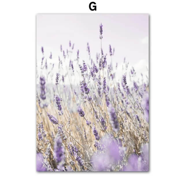 Dreamy Purple Lavender Landscape Hot Air Balloon Canvas Prints Nature Wall Art Nordic Poster For Rustic Living Room Dining Room Home Décor