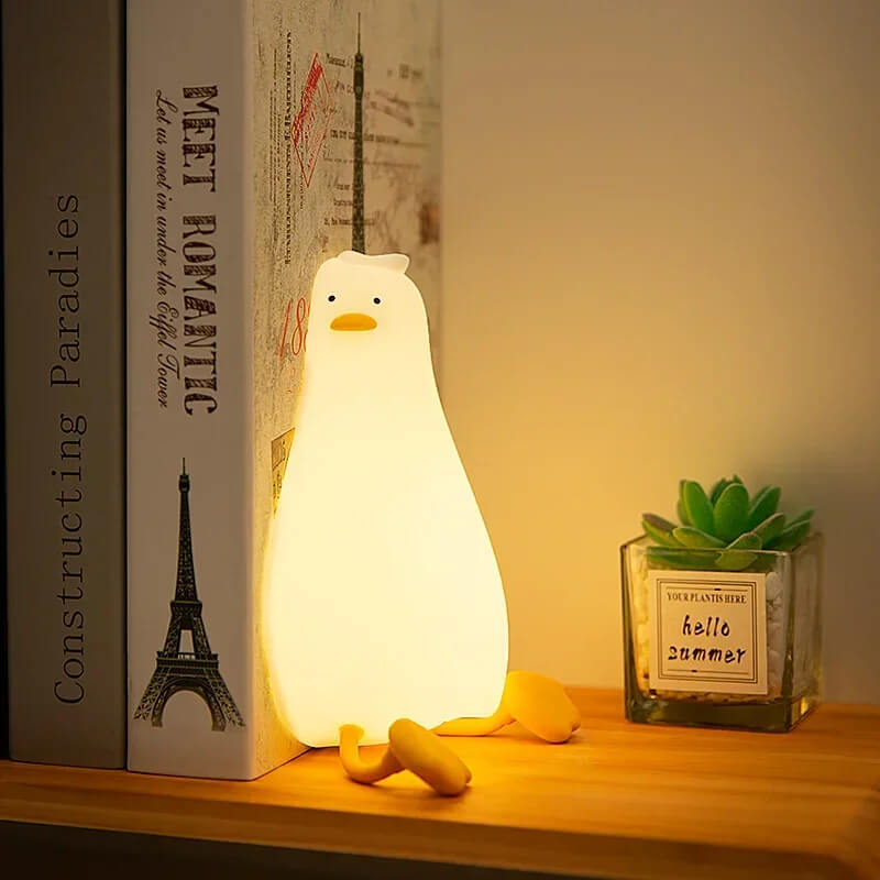 Ducky Lay Duck Lamp Silicone Laying Duck Touch Night Light Nursery Lamp