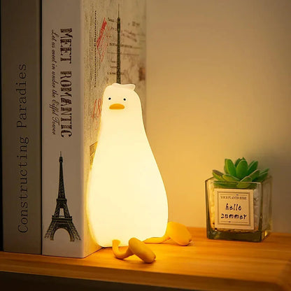 Ducky Lay Duck Lamp Silicone Laying Duck Touch Night Light Nursery Lamp