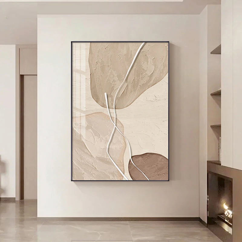 Earthy Tones Nordic Zen Stones Wall Art Canvas Prints For Modern Apartment Living Room Bedroom Art For Contemporary Interiors