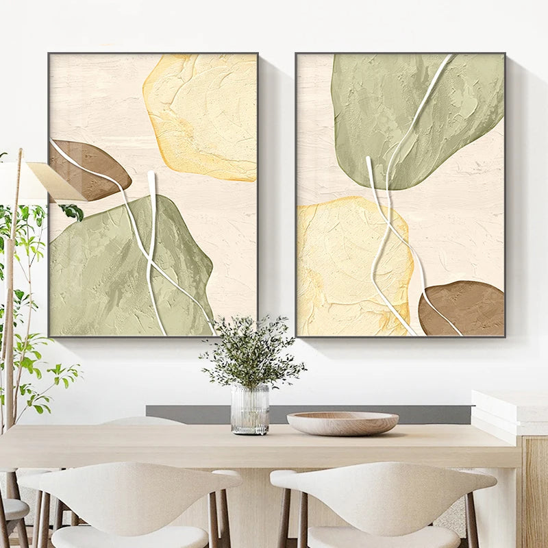 Earthy Tones Nordic Zen Stones Wall Art Canvas Prints For Modern Apartment Living Room Bedroom Art For Contemporary Interiors