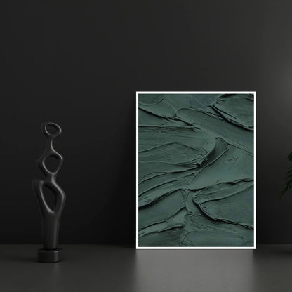 Emerald Abstract 3D Effect Line Wabi Sabi Wall Art Canvas Print For Modern Nordic Living Room Bedroom Wall Decor