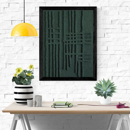 Emerald Abstract 3D Effect Line Wabi Sabi Wall Art Canvas Print For Modern Nordic Living Room Bedroom Wall Decor