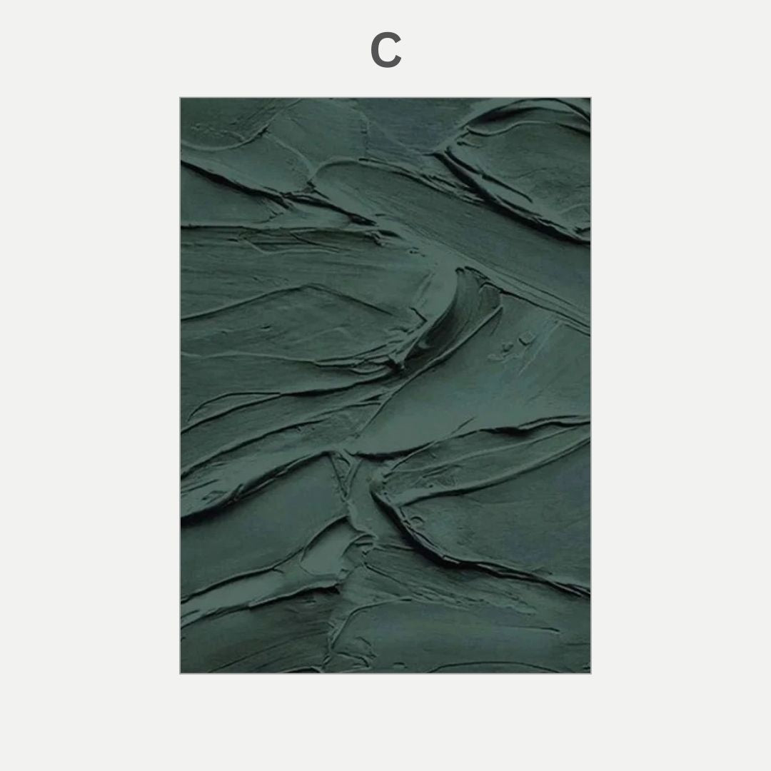 Emerald Abstract 3D Effect Line Wabi Sabi Wall Art Canvas Print For Modern Nordic Living Room Bedroom Wall Decor