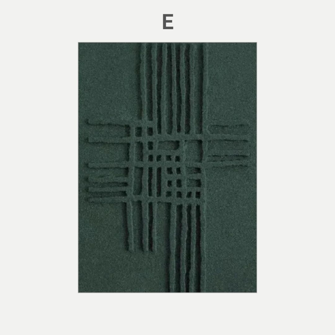 Emerald Abstract 3D Effect Line Wabi Sabi Wall Art Canvas Print For Modern Nordic Living Room Bedroom Wall Decor