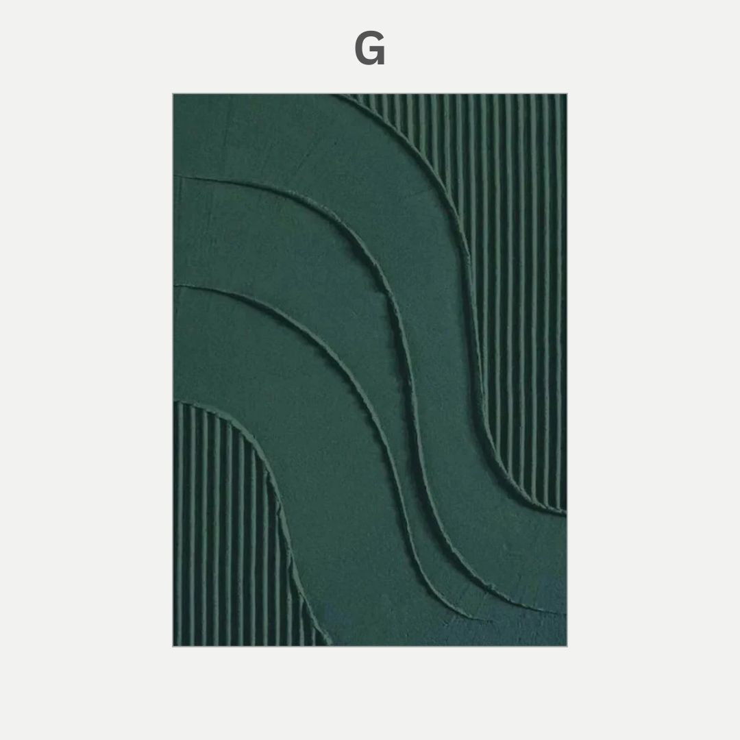 Emerald Abstract 3D Effect Line Wabi Sabi Wall Art Canvas Print For Modern Nordic Living Room Bedroom Wall Decor
