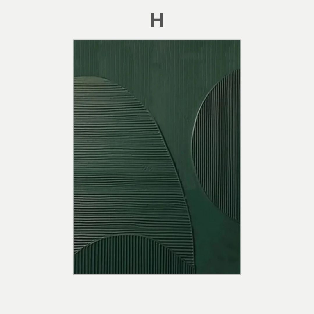 Emerald Abstract 3D Effect Line Wabi Sabi Wall Art Canvas Print For Modern Nordic Living Room Bedroom Wall Decor