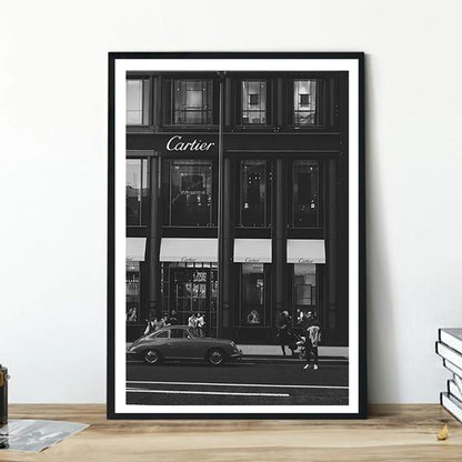 European Street Fashion Black Car Canvas Print Wall Art For Modern Loft Living Room Salon Office Décor