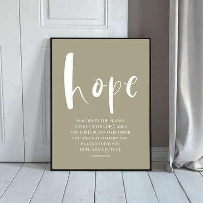 Faith Hope Love Hebrews 11 Jeremiah 29 John 316 Wall Art Canvas Print Bible Quotes Wall Art Poster