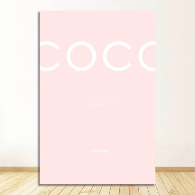 Fashion Coco Quotes Canvas Prints Nordic Minimalist Wall Art Black White Pink Fine Art Stylish Pictures for Modern Living Room Bedroom Home Décor