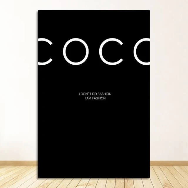 Fashion Coco Quotes Canvas Prints Nordic Minimalist Wall Art Black White Pink Fine Art Stylish Pictures for Modern Living Room Bedroom Home Décor