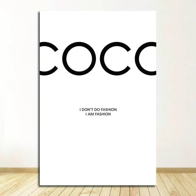 Fashion Coco Quotes Canvas Prints Nordic Minimalist Wall Art Black White Pink Fine Art Stylish Pictures for Modern Living Room Bedroom Home Décor