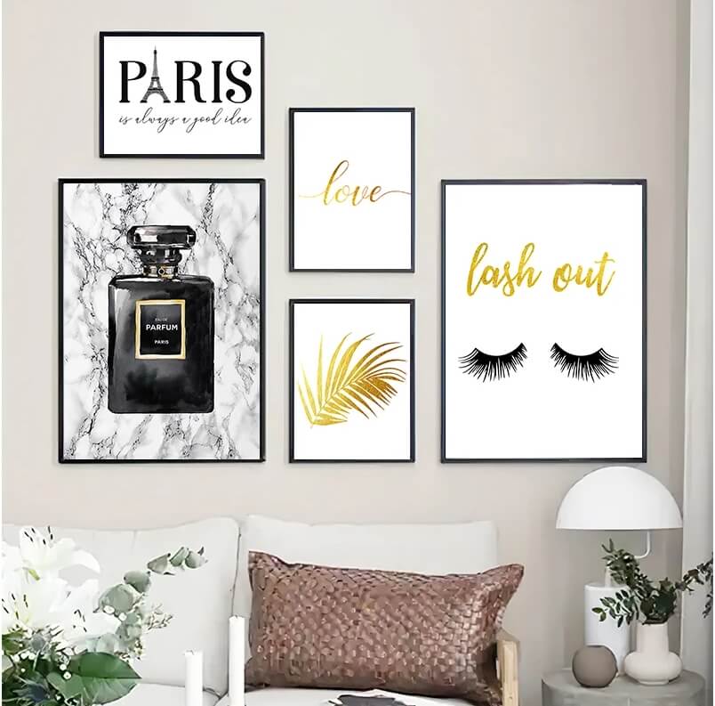 Fashion Minimalist Canvas Prints Modern Paris Pictures Style Simple Quotes Fine Art For Living Room Décor Black and White Gallery Wall Art