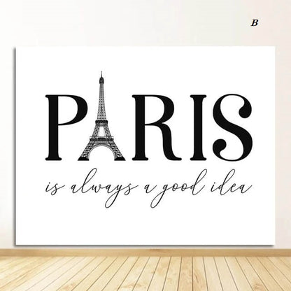 Fashion Minimalist Canvas Prints Modern Paris Pictures Style Simple Quotes Fine Art For Living Room Décor Black and White Gallery Wall Art