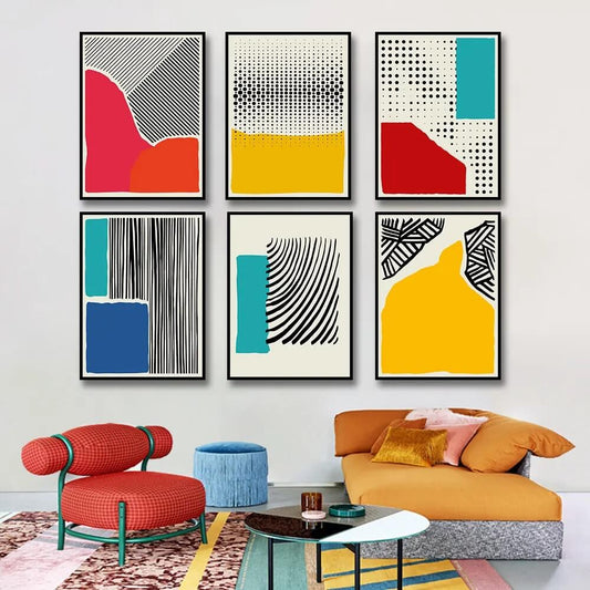 Fingerprint Abstract all Art Multicolored Geometric Canvas Print Modern Minimalist Poster Art Gallery For Living Room Home Décor