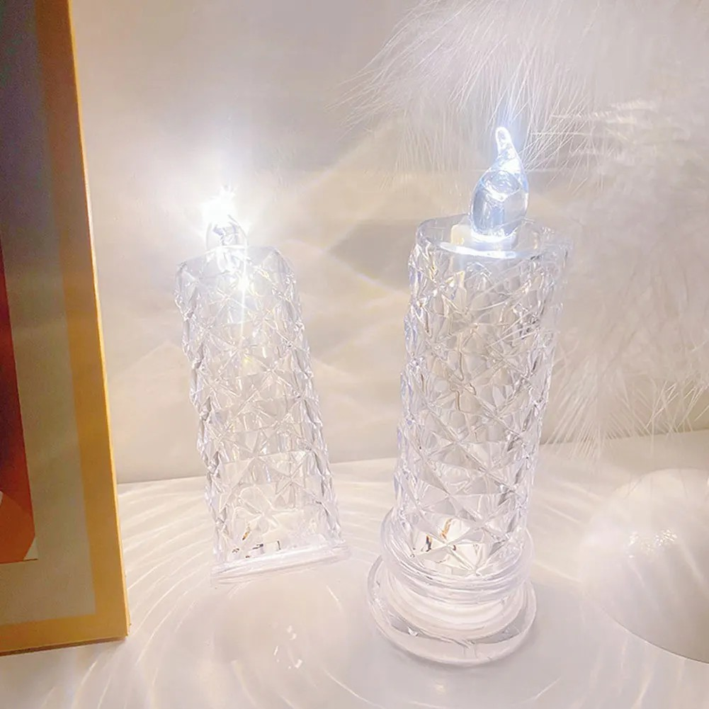 Crystal Glow Flameless LED Table Lamp – Decorative Mood Light
