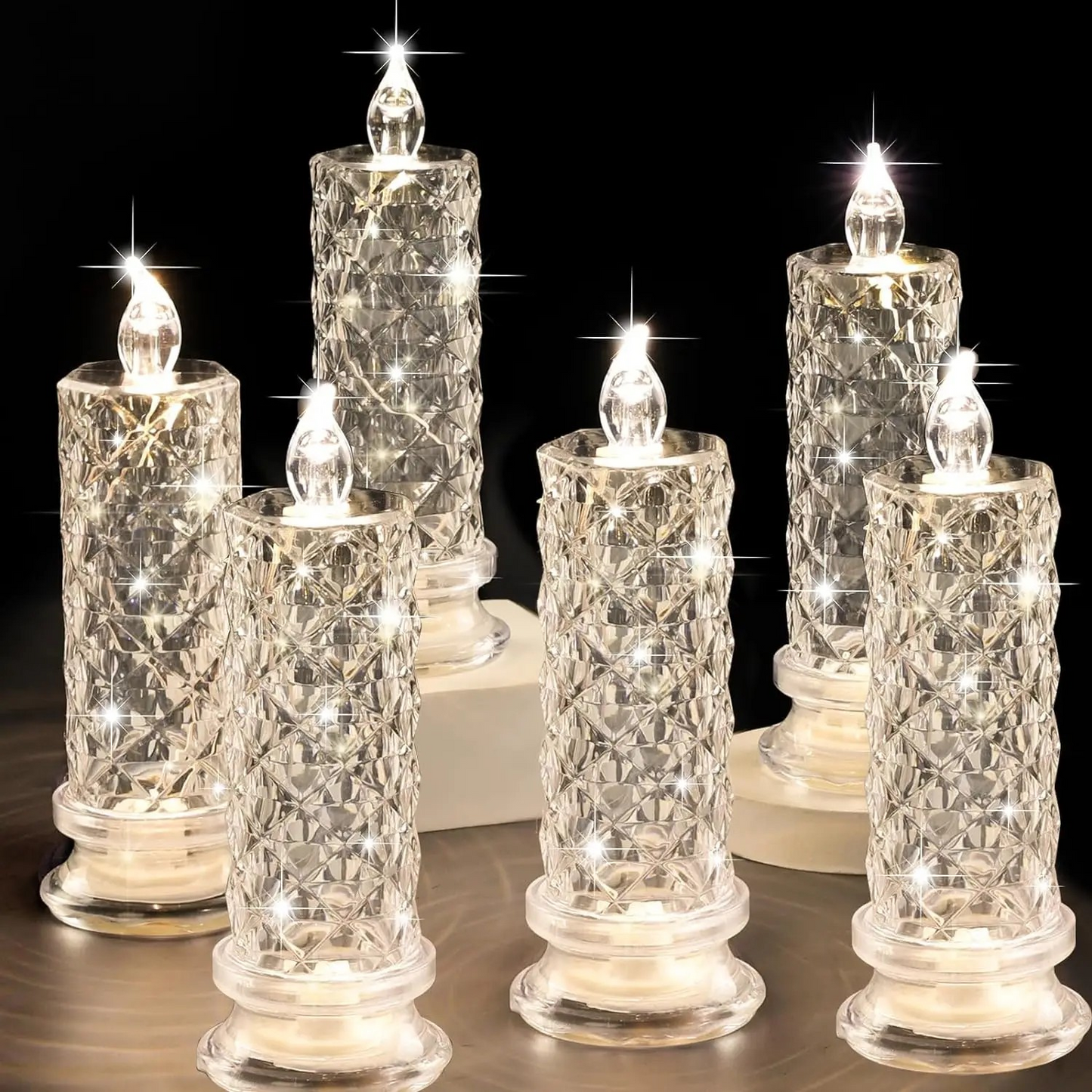 Crystal Glow Flameless LED Table Lamp – Decorative Mood Light