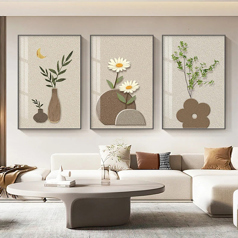 Floral Still Life Wall Art Canvas Prints Minimalist Botanical Posters For Living Room Kitchen Dining Room Wall Decor