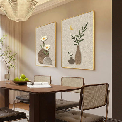 Floral Still Life Wall Art Canvas Prints Minimalist Botanical Posters For Living Room Kitchen Dining Room Wall Decor