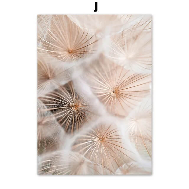 Flower Dandelion Daisy Leaves Beige Landscape Canvas Prints Nordic Wall Art Neutral Colors Posters Nature Wall Pictures For Living Room Décor