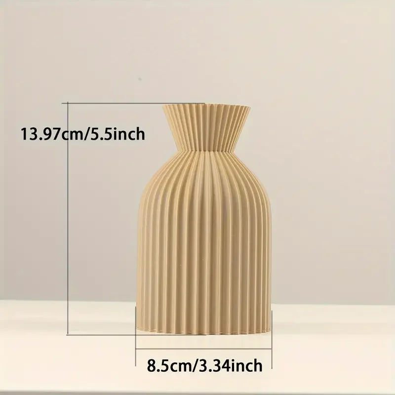 Fluted Nordic Style Vases Modern Decorative Vase Table Decoration For Dining Room Kitchen Coffee Table Ornaments Scandinavian Home Decor