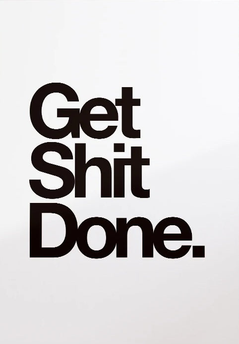 Get Shit Done Quote Wall Art Canvas Print Black and White Minimalist Motivational Wall Art for Office Home Workspace