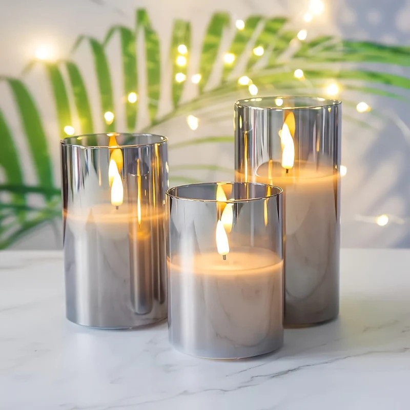 Flameless LED Candle Set of 3 – Stylish Remote-Controlled Mood Lightings