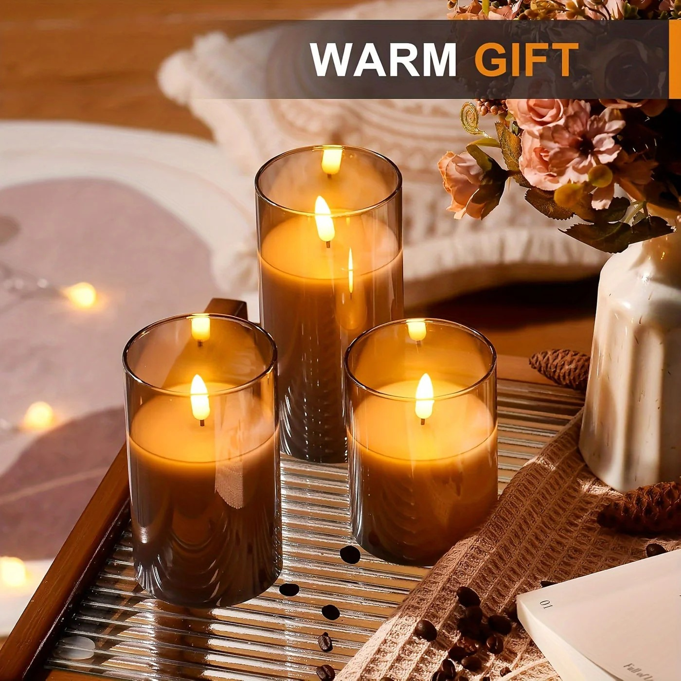 Flameless LED Candle Set of 3 – Stylish Remote-Controlled Mood Lightings