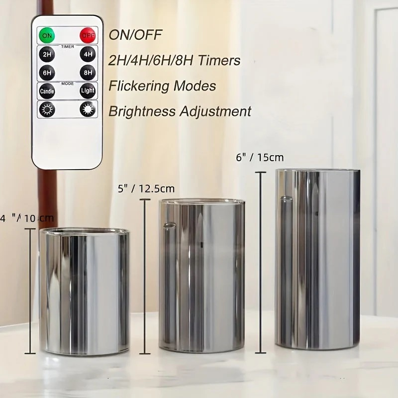 Flameless LED Candle Set of 3 – Stylish Remote-Controlled Mood Lightings