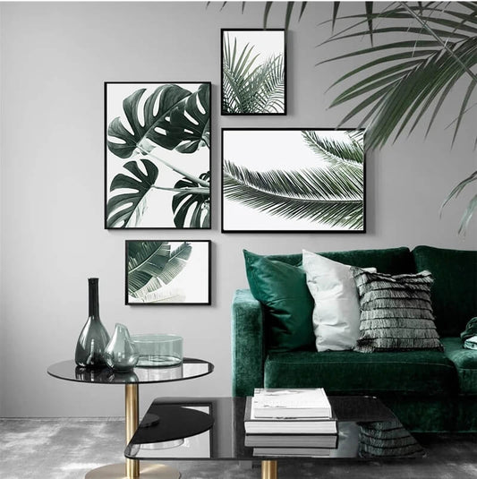 Green Tropical Leaves Quote Canvas Prints Nordic Minimalist Wall Art Botanical Inspirational Poster For Scandinavian Modern Living Room Wall Décor