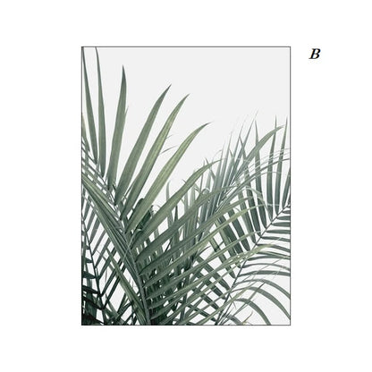 Green Tropical Leaves Quote Canvas Prints Nordic Minimalist Wall Art Botanical Inspirational Poster For Scandinavian Modern Living Room Wall Décor