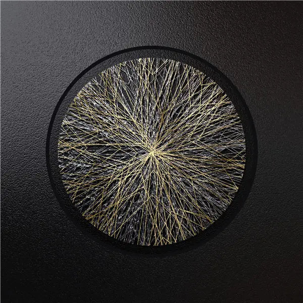 Black Golden Spherical Abstract Geometric Wall Art Canvas Prints Modern Aesthetics Square Format Poster For Living Room Home Office Decor