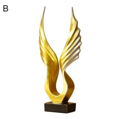 Golden Angel Wings Sculpture Resin Statue For Living Room Coffee Table Sideboard Mantelpiece  Home Decor Accessories