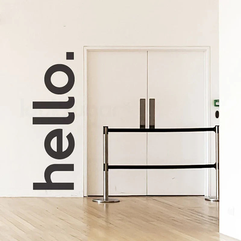 Hello Greeting Sign Door Big Wall Sticker Removable Decal Creative Letters & Text Word For Living Room Bedroom Kid's Room Wall Décor