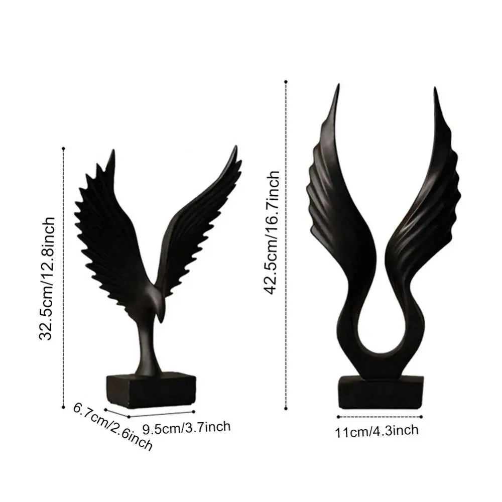 Golden Angel Wings Sculpture Resin Statue For Living Room Coffee Table Sideboard Mantelpiece  Home Decor Accessories