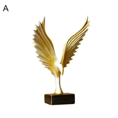 Golden Angel Wings Sculpture Resin Statue For Living Room Coffee Table Sideboard Mantelpiece  Home Decor Accessories