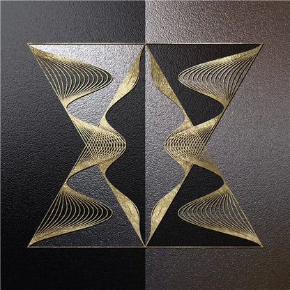 Black Golden Spherical Abstract Geometric Wall Art Canvas Prints Modern Aesthetics Square Format Poster For Living Room Home Office Decor