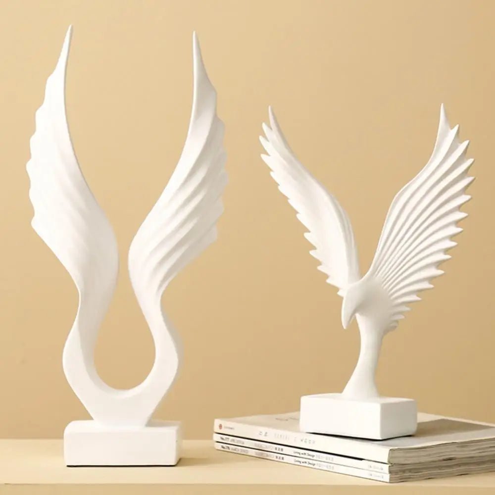 Golden Angel Wings Sculpture Resin Statue For Living Room Coffee Table Sideboard Mantelpiece  Home Decor Accessories