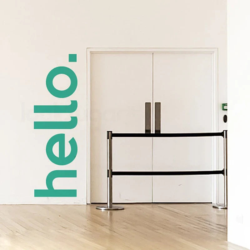 Hello Greeting Sign Door Big Wall Sticker Removable Decal Creative Letters & Text Word For Living Room Bedroom Kid's Room Wall Décor