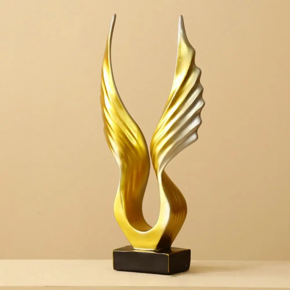 Golden Angel Wings Sculpture Resin Statue For Living Room Coffee Table Sideboard Mantelpiece  Home Decor Accessories