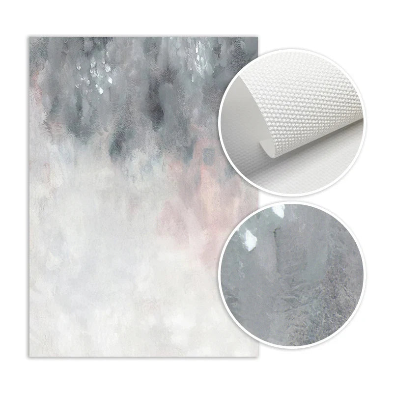 Abstract Shades Of Pink Gray Minimalist Wall Art Canvas Prints For Modern Living Room Wall Decor