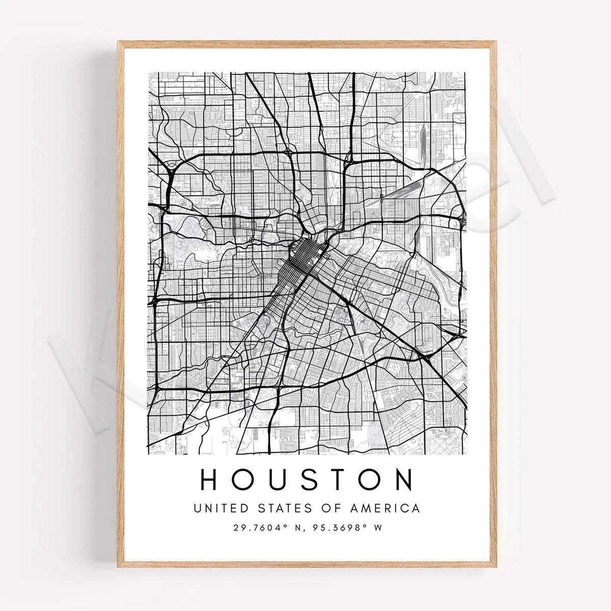 City Map Posters Wall Art - Beijing, Cape Town, Sydney, Los Angeles, Milan, Houston, Seattle, Abu Dhabi, Cornwall, Bristol, Gosport, Pudsey Wall Map Black White Canvas Prints Minimalist Posters For Office