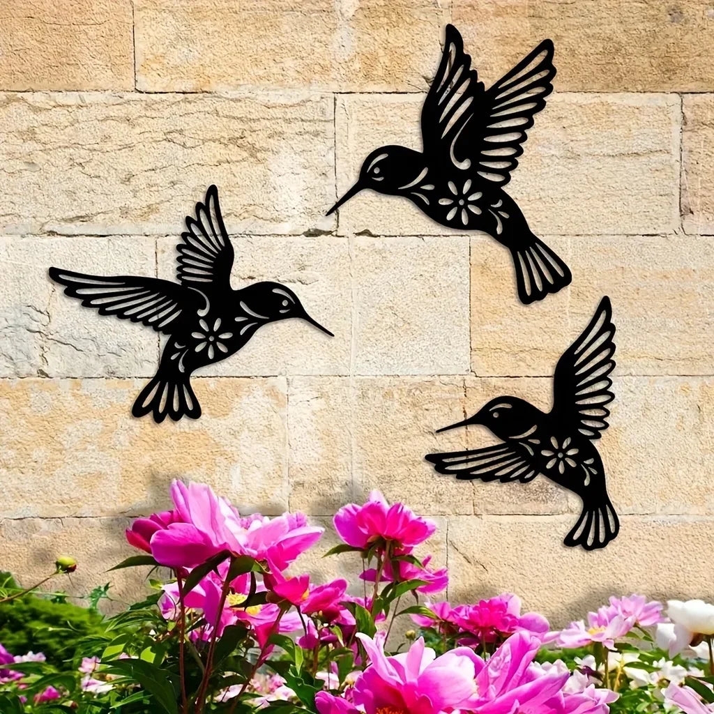 Hummingbird Metal Wall Art 3D Sculptured Iron Craft Wall Decoration For Living Room Dining Room Home Decor