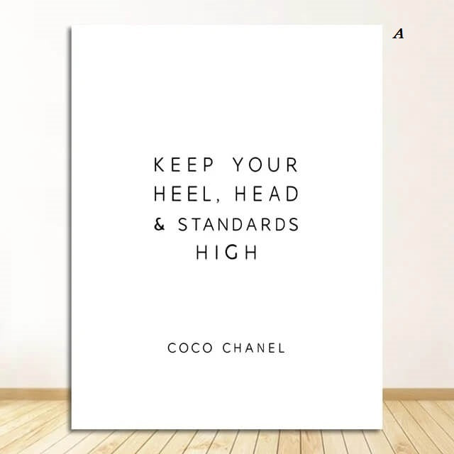 Inspirational Coco Chanel Sayings Canvas Prints Fashion Motivational Quotes Posters Minimalist Black White Empower Wall Art For Living Room Modern Home Décor